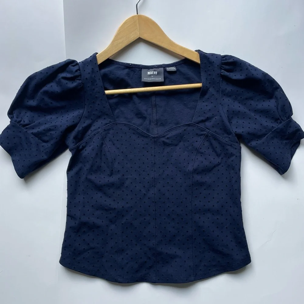 Maeve by Antropologie
Women's Sevigny Top Blue
Polka Dot Blouse Size X-Small - Picture 5 of 11